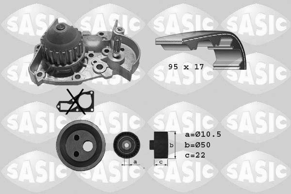 Sasic 3904002 - Pompa acqua + Kit cinghie dentate autozon.pro