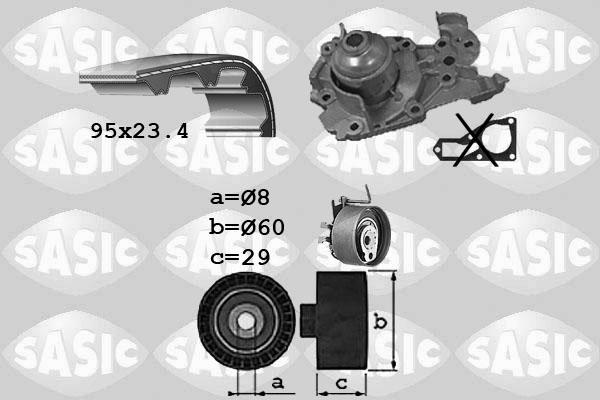 Sasic 3904010 - Pompa acqua + Kit cinghie dentate autozon.pro