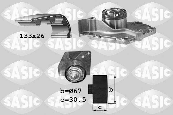 Sasic 3904030 - Pompa acqua + Kit cinghie dentate autozon.pro