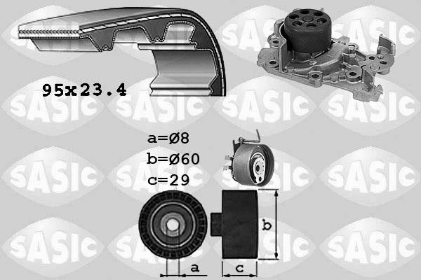 Sasic 3904029 - Pompa acqua + Kit cinghie dentate autozon.pro