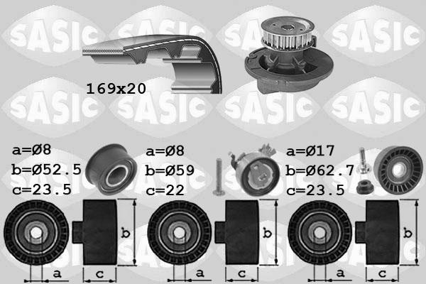 Sasic 3906099 - Pompa acqua + Kit cinghie dentate autozon.pro