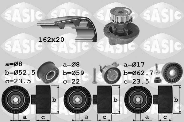 Sasic 3906095 - Pompa acqua + Kit cinghie dentate autozon.pro