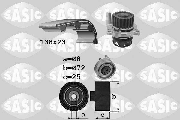 Sasic 3906091 - Pompa acqua + Kit cinghie dentate autozon.pro