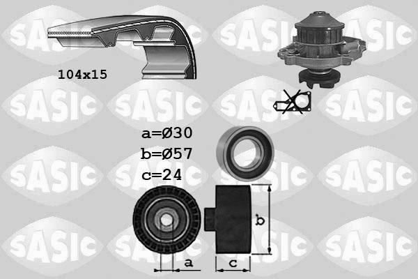 Sasic 3906098 - Pompa acqua + Kit cinghie dentate autozon.pro