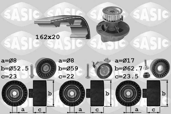 Sasic 3906093 - Pompa acqua + Kit cinghie dentate autozon.pro