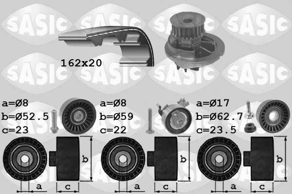 Sasic 3906092 - Pompa acqua + Kit cinghie dentate autozon.pro