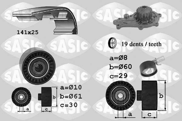 Sasic 3906097 - Pompa acqua + Kit cinghie dentate autozon.pro