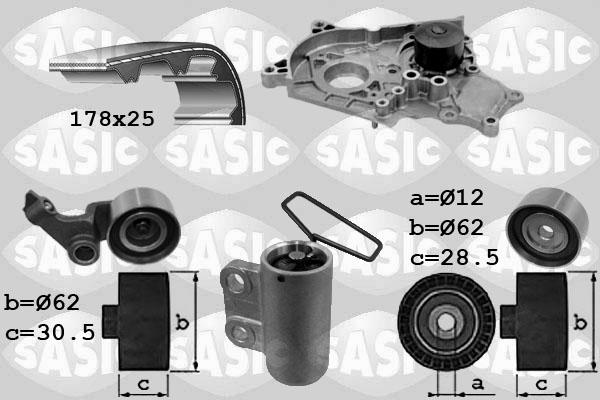 Sasic 3906040 - Pompa acqua + Kit cinghie dentate autozon.pro