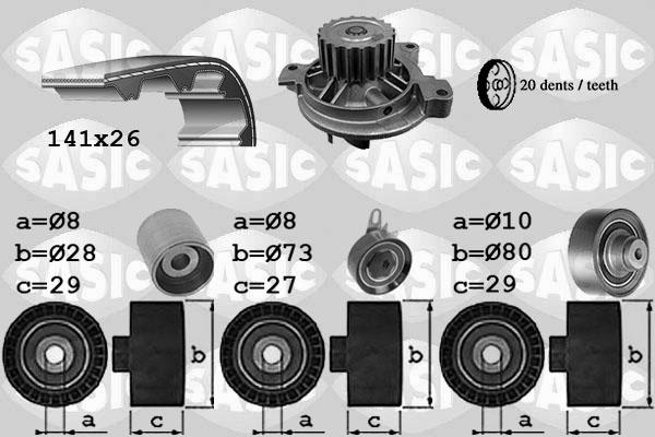 Sasic 3906059 - Pompa acqua + Kit cinghie dentate autozon.pro