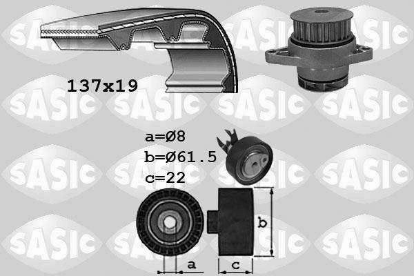 Sasic 3906054 - Pompa acqua + Kit cinghie dentate autozon.pro