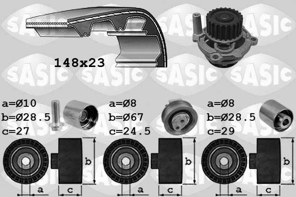 Sasic 3906055 - Pompa acqua + Kit cinghie dentate autozon.pro