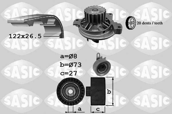 Sasic 3906051 - Pompa acqua + Kit cinghie dentate autozon.pro