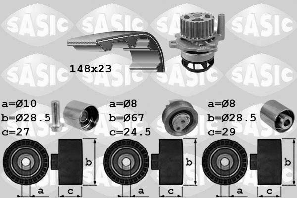 Sasic 3906057 - Pompa acqua + Kit cinghie dentate autozon.pro