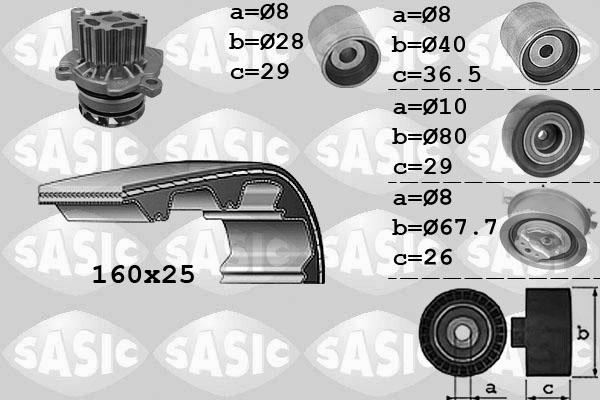 Sasic 3906069 - Pompa acqua + Kit cinghie dentate autozon.pro