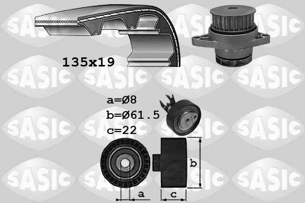 Sasic 3906065 - Pompa acqua + Kit cinghie dentate autozon.pro