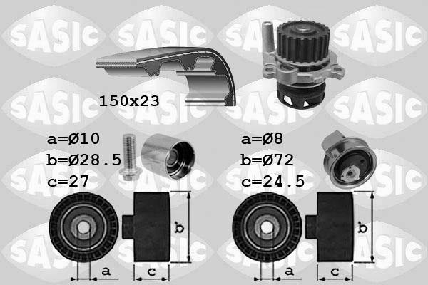 Sasic 3906063 - Pompa acqua + Kit cinghie dentate autozon.pro