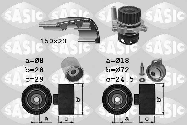 Sasic 3906062 - Pompa acqua + Kit cinghie dentate autozon.pro