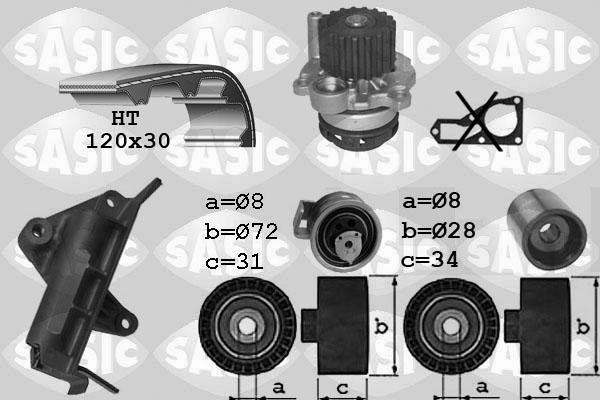 Sasic 3906019 - Pompa acqua + Kit cinghie dentate autozon.pro