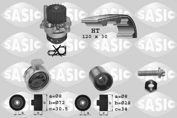 Sasic 3906010 - Pompa acqua + Kit cinghie dentate autozon.pro