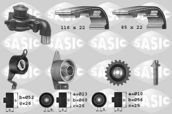 Sasic 3906011 - Pompa acqua + Kit cinghie dentate autozon.pro