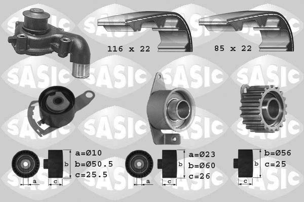 Sasic 3906012 - Pompa acqua + Kit cinghie dentate autozon.pro