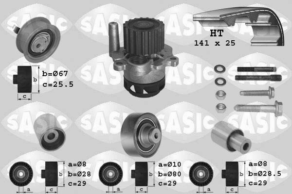 Sasic 3906089 - Pompa acqua + Kit cinghie dentate autozon.pro