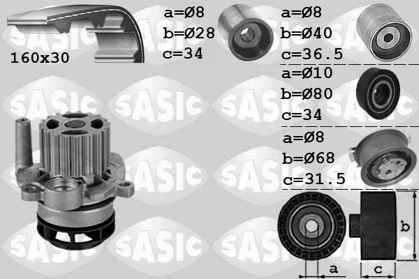 Sasic 3906081 - Pompa acqua + Kit cinghie dentate autozon.pro