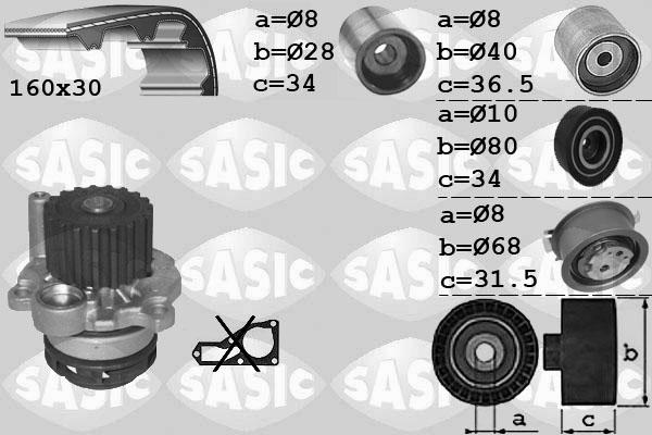 Sasic 3906082 - Pompa acqua + Kit cinghie dentate autozon.pro