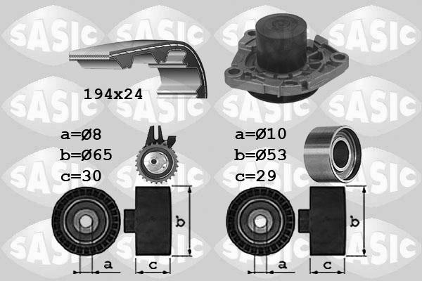 Sasic 3906034 - Pompa acqua + Kit cinghie dentate autozon.pro