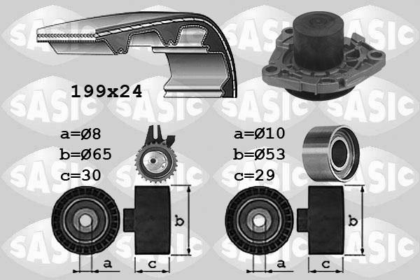 Sasic 3906035 - Pompa acqua + Kit cinghie dentate autozon.pro