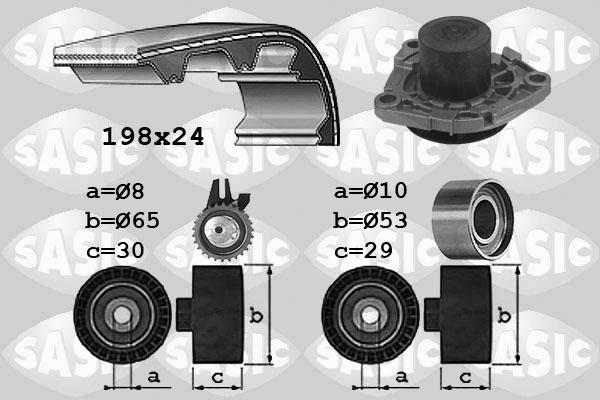 Sasic 3906031 - Pompa acqua + Kit cinghie dentate autozon.pro