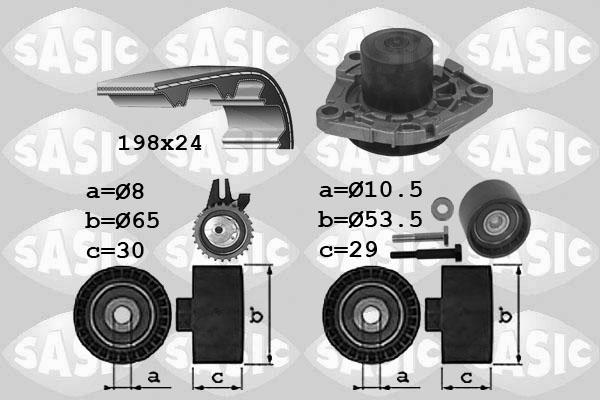 Sasic 3906033 - Pompa acqua + Kit cinghie dentate autozon.pro