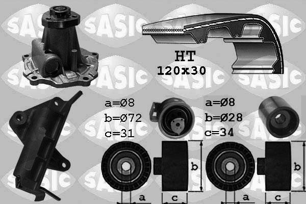 Sasic 3906020 - Pompa acqua + Kit cinghie dentate autozon.pro