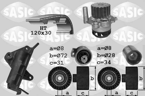 Sasic 3906021 - Pompa acqua + Kit cinghie dentate autozon.pro