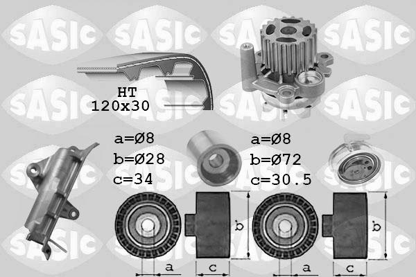 Sasic 3906022 - Pompa acqua + Kit cinghie dentate autozon.pro