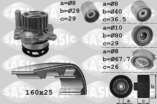 Sasic 3906079 - Pompa acqua + Kit cinghie dentate autozon.pro