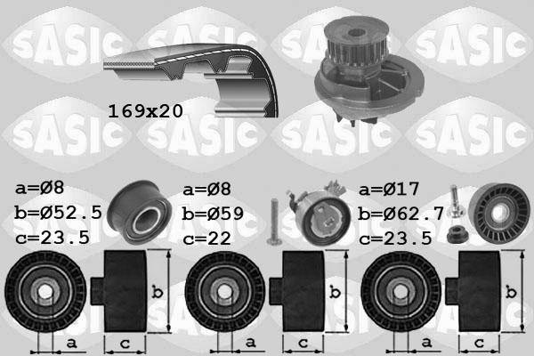 Sasic 3906074 - Pompa acqua + Kit cinghie dentate autozon.pro