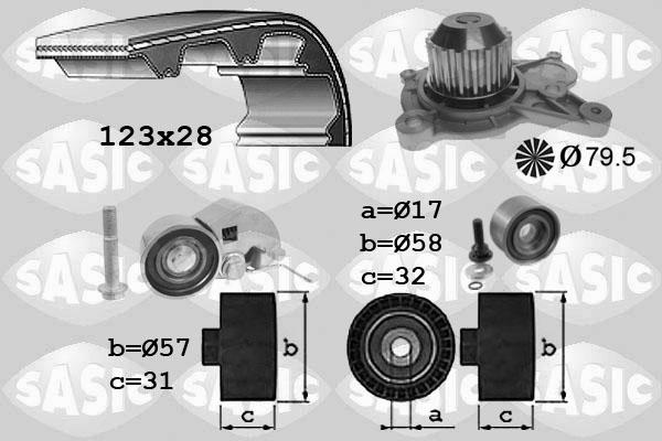 Sasic 3906075 - Pompa acqua + Kit cinghie dentate autozon.pro