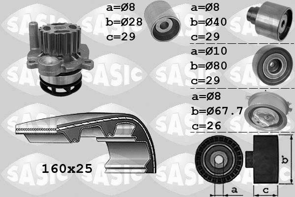 Sasic 3906078 - Pompa acqua + Kit cinghie dentate autozon.pro