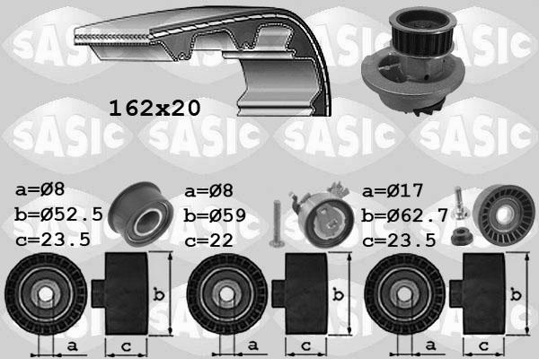 Sasic 3906073 - Pompa acqua + Kit cinghie dentate autozon.pro