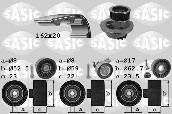 Sasic 3906072 - Pompa acqua + Kit cinghie dentate autozon.pro