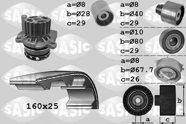 Sasic 3906077 - Pompa acqua + Kit cinghie dentate autozon.pro