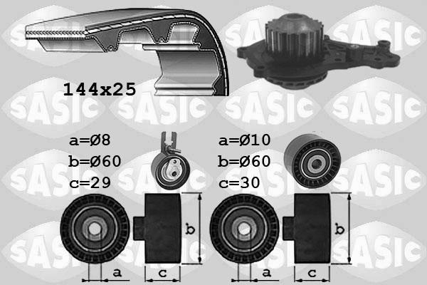 Sasic 3906109 - Pompa acqua + Kit cinghie dentate autozon.pro