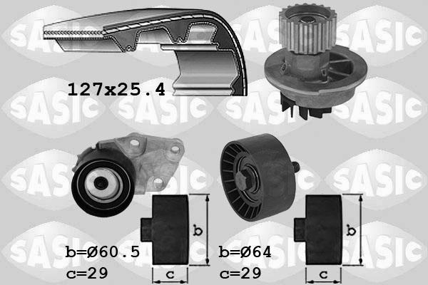 Sasic 3906104 - Pompa acqua + Kit cinghie dentate autozon.pro