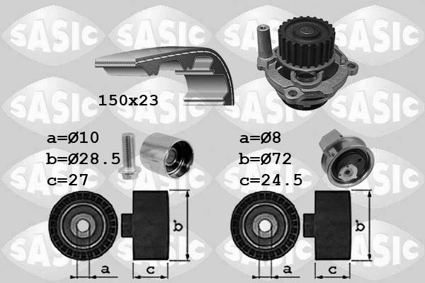 Sasic 3906101 - Pompa acqua + Kit cinghie dentate autozon.pro