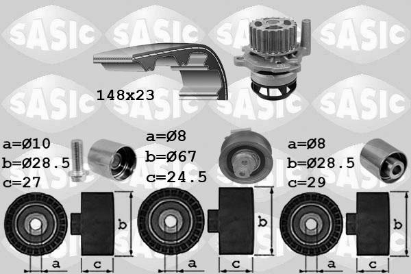 Sasic 3906103 - Pompa acqua + Kit cinghie dentate autozon.pro