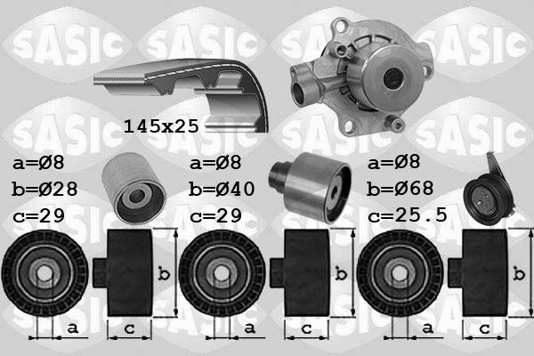 Sasic 3906102 - Pompa acqua + Kit cinghie dentate autozon.pro