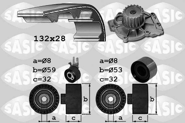 Sasic 3906107 - Pompa acqua + Kit cinghie dentate autozon.pro