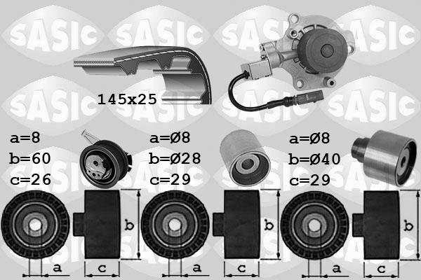 Sasic 3906114 - Pompa acqua + Kit cinghie dentate autozon.pro