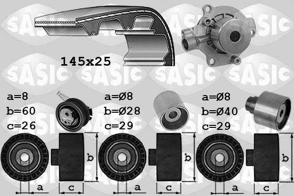 Sasic 3906111 - Pompa acqua + Kit cinghie dentate autozon.pro